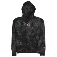 Embroidered Moon Man - Unisex Champion tie-dye hoodie