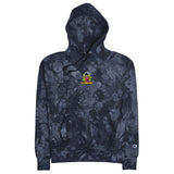 Embroidered Moon Man - Unisex Champion tie-dye hoodie